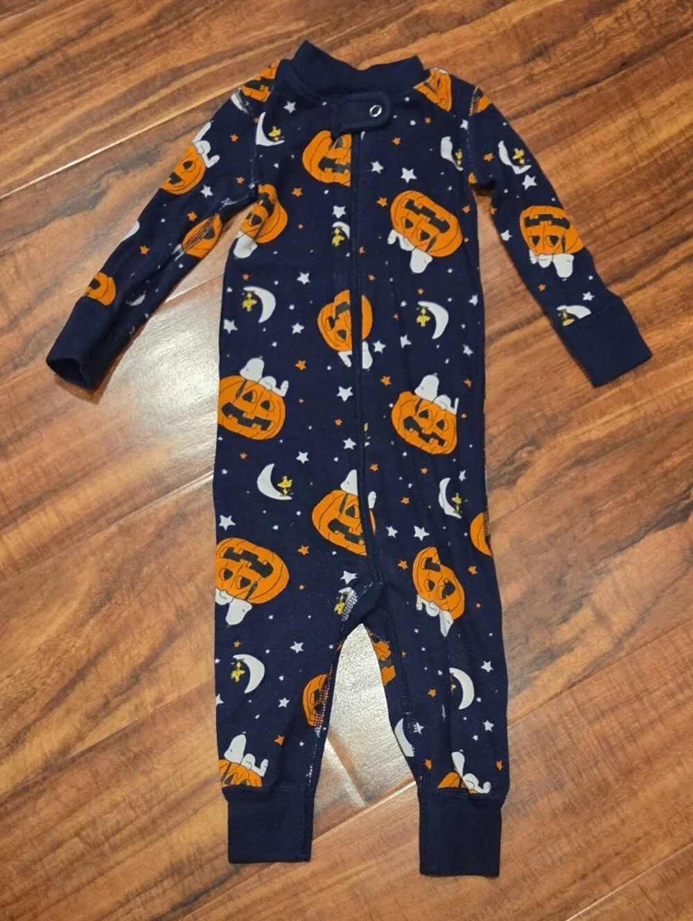 Hanna Andersson VGUC 12-18 Months Peanuts Print Halloween One-Piece Pj Romper